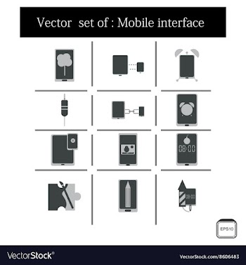 Concept of flat icons with long shadow mobile vector image