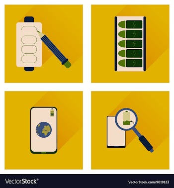 Concept of flat icons with long shadow mobile vector image