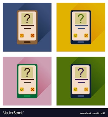 Concept of flat icons with long shadow mobile vector image