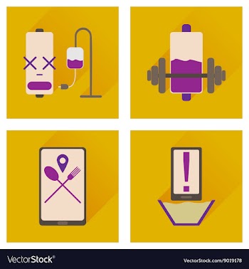 Concept of flat icons with long shadow mobile vector image