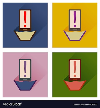 Concept of flat icons with long shadow mobile vector image