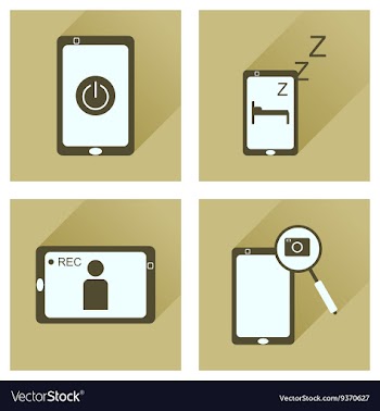 Concept of flat icons with long shadow mobile vector image