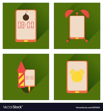 Concept of flat icons with long shadow Mobile vector image