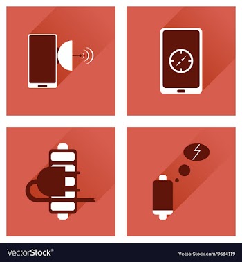 Concept of flat icons with long shadow mobile vector image