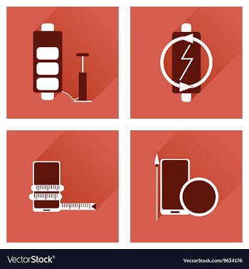 Concept of flat icons with long shadow mobile vector image