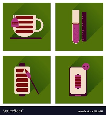Concept of flat icons with long shadow mobile vector image