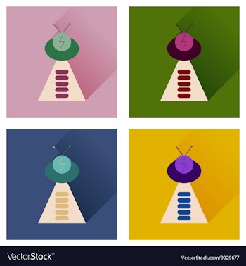Concept of flat icons with long shadow mobile vector image