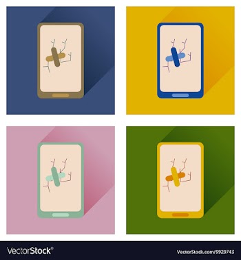 Concept of flat icons with long shadow mobile vector image