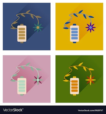 Concept of flat icons with long shadow mobile vector image