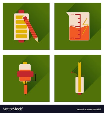 Concept of flat icons with long shadow mobile vector image