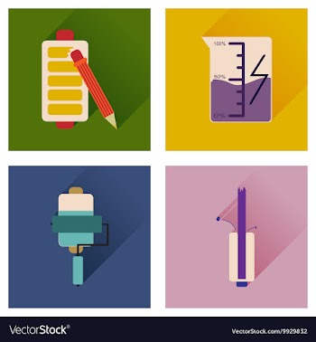 Concept of flat icons with long shadow mobile vector image