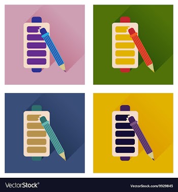 Concept of flat icons with long shadow mobile vector image