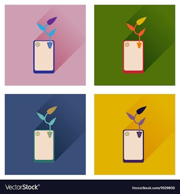 Concept of flat icons with long shadow mobile vector image