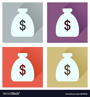 Concept of flat icons with long shadow money bag vector image