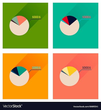 Concept of flat icons with long shadow money chart vector image