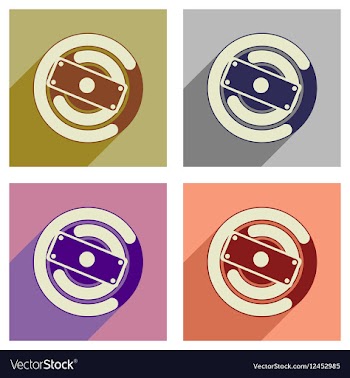 Concept of flat icons with long shadow money chart vector image