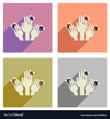 Concept of flat icons with long shadow money in vector image