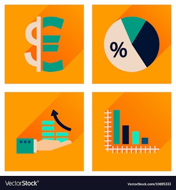 Concept of flat icons with long shadow money vector image