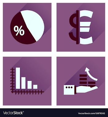 Concept of flat icons with long shadow money vector image