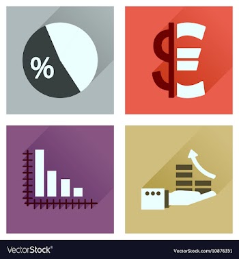 Concept of flat icons with long shadow money vector image