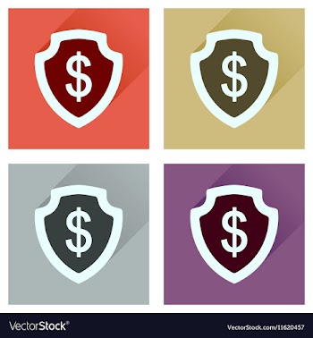 Concept of flat icons with long shadow money vector image