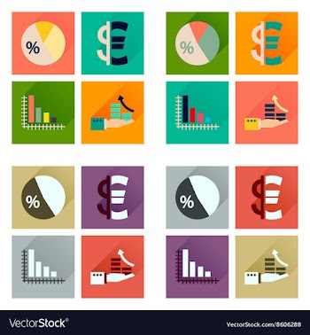 Concept of flat icons with long shadow money vector image