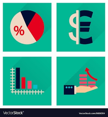 Concept of flat icons with long shadow money vector image