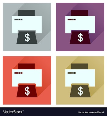 Concept of flat icons with long shadow money vector image