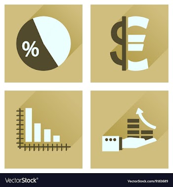 Concept of flat icons with long shadow money vector image