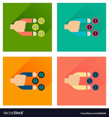 Concept of flat icons with long shadow money vector image