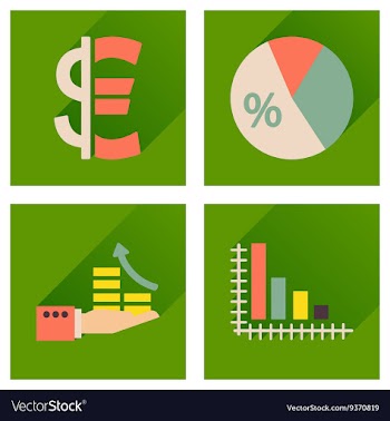 Concept of flat icons with long shadow money vector image