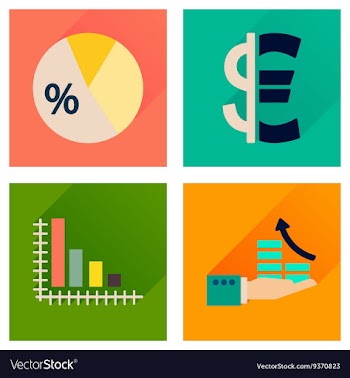 Concept of flat icons with long shadow money vector image
