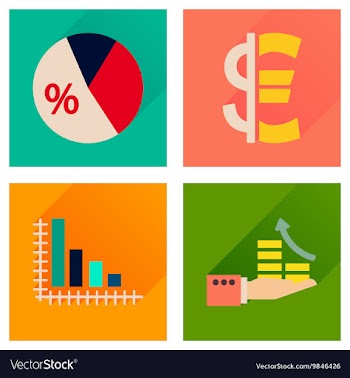 Concept of flat icons with long shadow money vector image