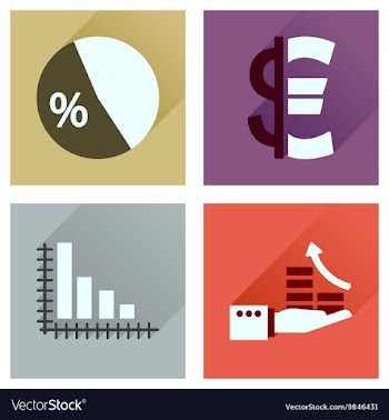 Concept of flat icons with long shadow money vector image