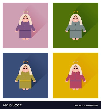 Concept of flat icons with long shadow Mother vector image