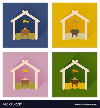 Concept of flat icons with long shadow newborn vector image