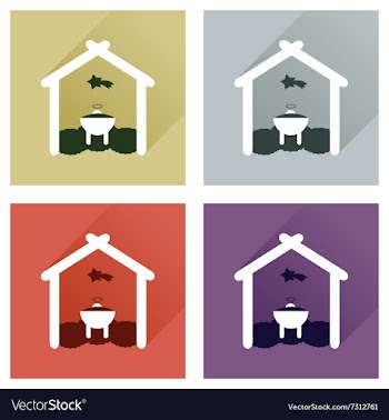 Concept of flat icons with long shadow newborn vector image
