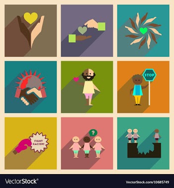 Concept of flat icons with long shadow no racism vector image