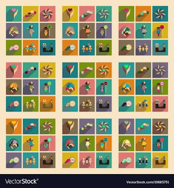 Concept of flat icons with long shadow no racism vector image