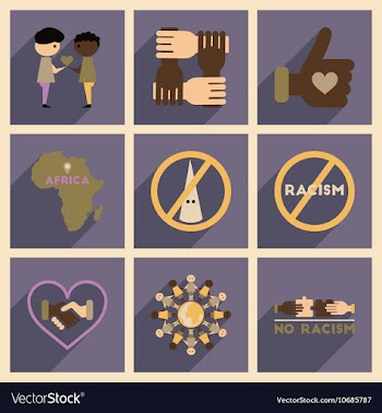 Concept of flat icons with long shadow no racism vector image