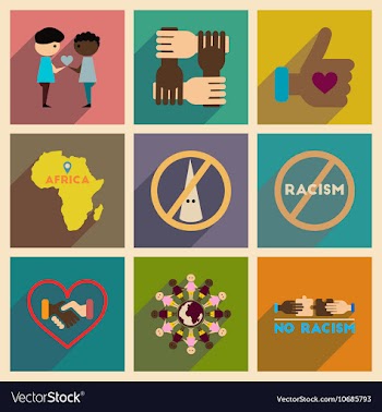 Concept of flat icons with long shadow no racism vector image
