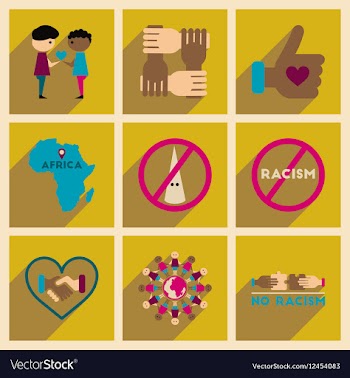 Concept of flat icons with long shadow no racism vector image