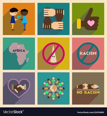 Concept of flat icons with long shadow no racism vector image