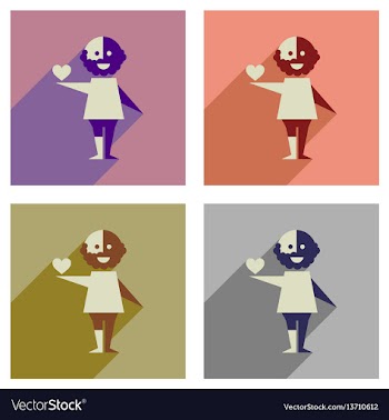 Concept of flat icons with long shadow no racism vector image