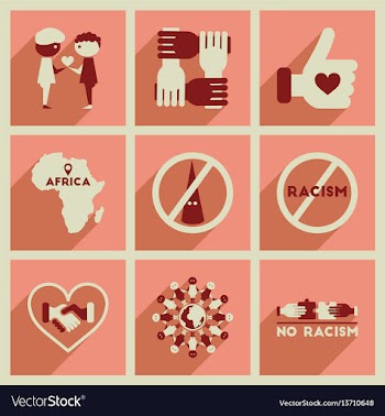 Concept of flat icons with long shadow no racism vector image
