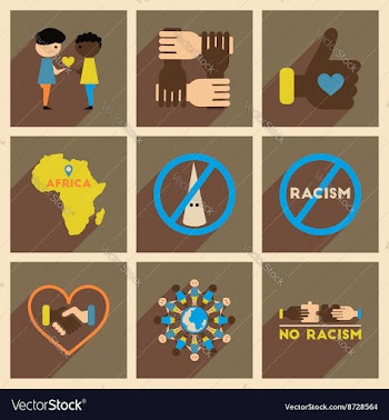 Concept of flat icons with long shadow no racism vector image