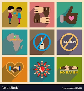 Concept of flat icons with long shadow no racism vector image
