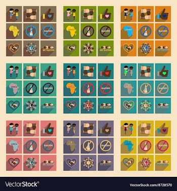 Concept of flat icons with long shadow no racism vector image
