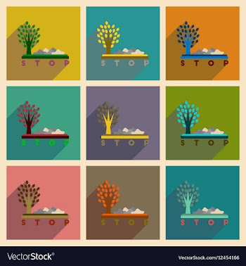 Concept of flat icons with long shadow no vector image