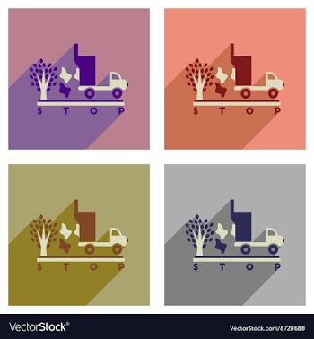 Concept of flat icons with long shadow no vector image